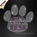 Run run bear custom iron on rhinestone diamante motif paw prints